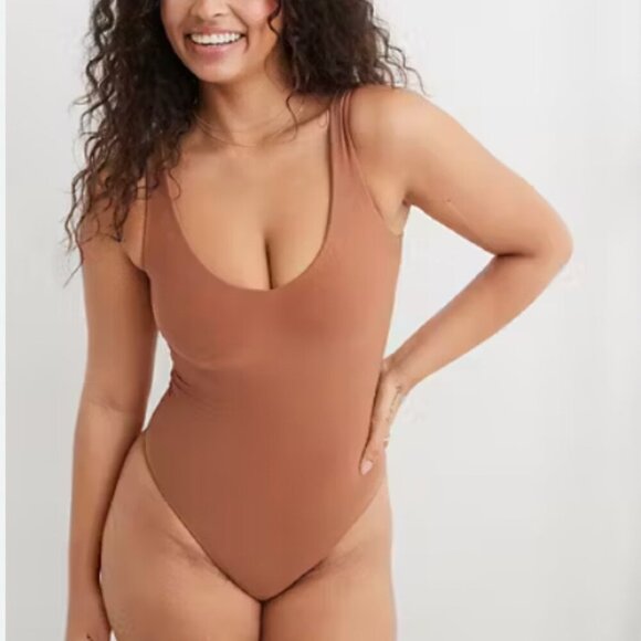 aerie Tops - AERIE Smoothez Plunge Bodysuit